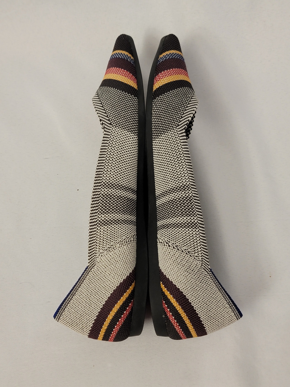 Rothy's The Point Inverse Multicolor Stripe Flats Size 7.5 - Picture 9 of 13